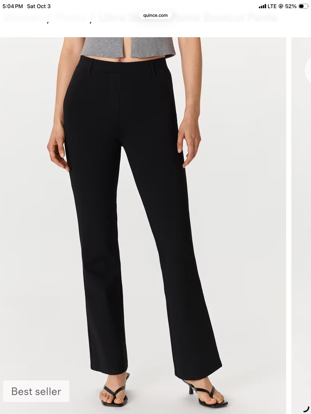 Quince Black Straight-Leg Women's Pants